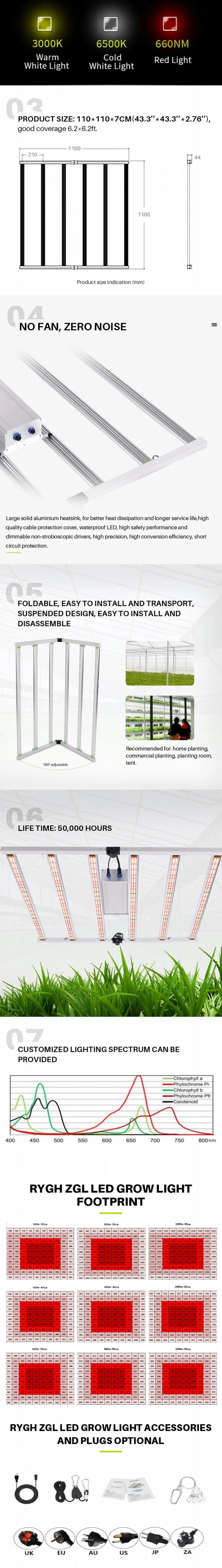 Performance High Yield Full Spectrum Industrial Vertical LED Grow Light Rygh-Gl8-800W